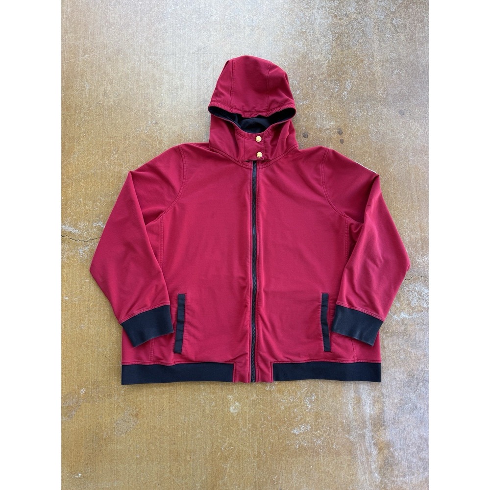 Polo Ralph Lauren Zip Up Hooded Jacket Southwestern Patch Red Womens XL